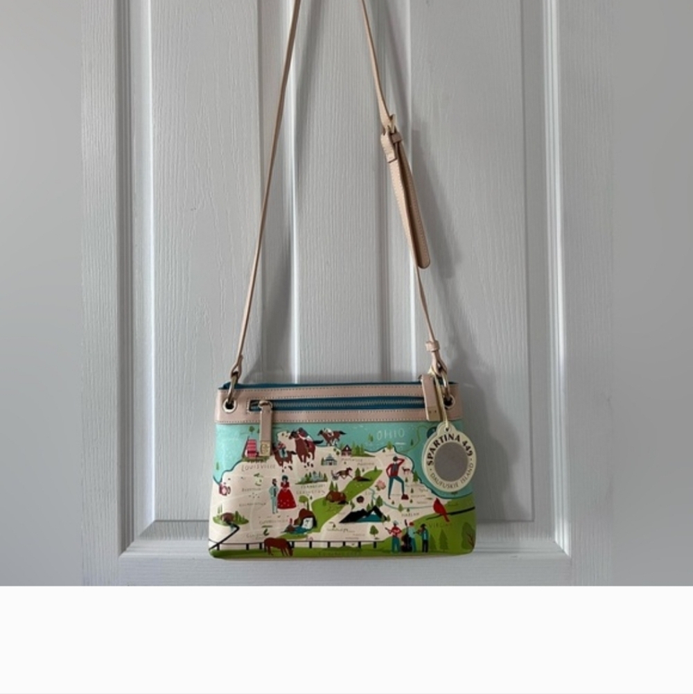 NWT Spartina 449 Charming Kentucky Map Crossbody Bag Daufuskie Island SC